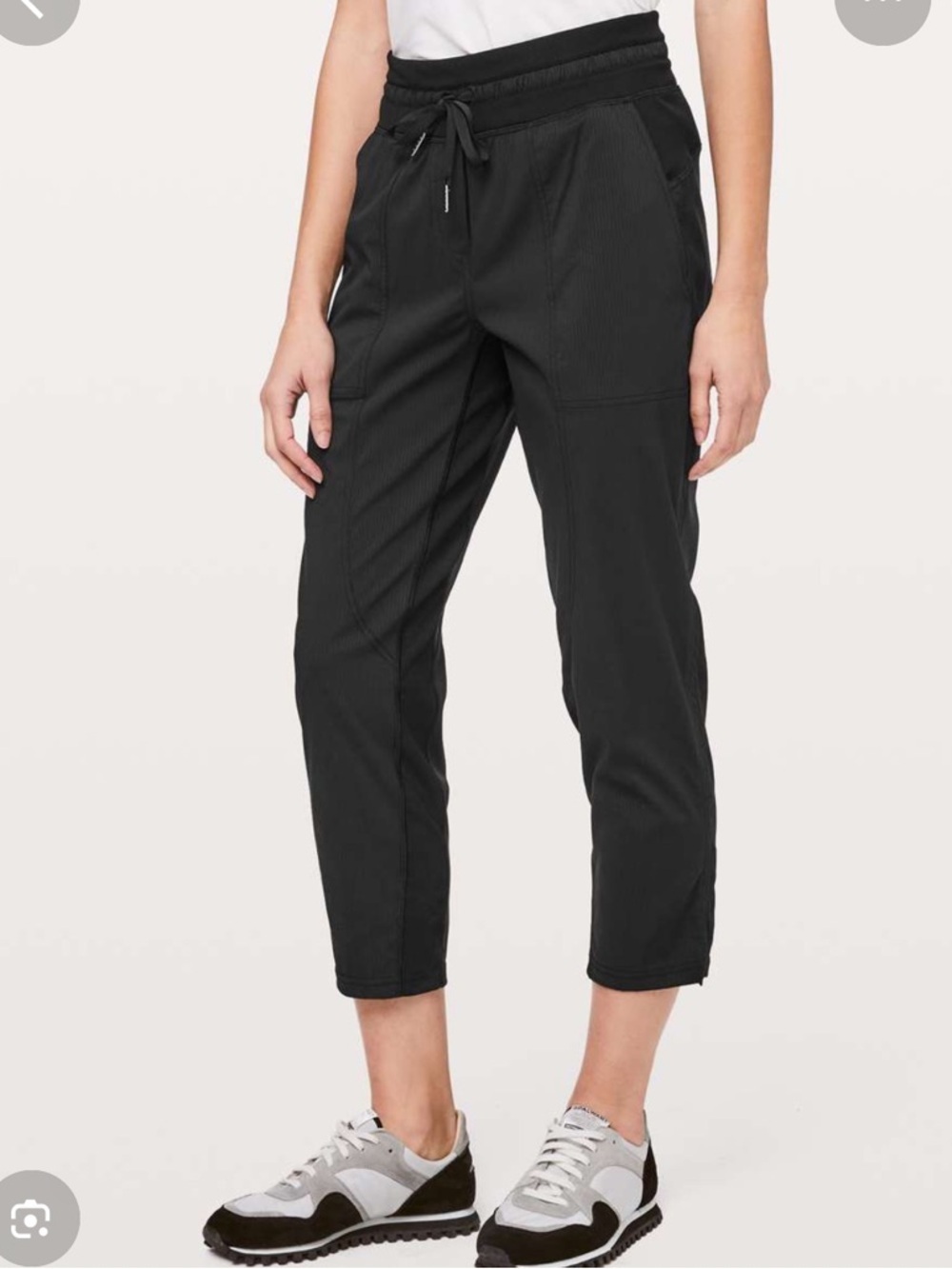 lululemon athletica Black studio Cropped Drawstring Jogger Pants